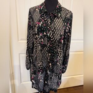 Style & Co. Black and Pink Floral Dress